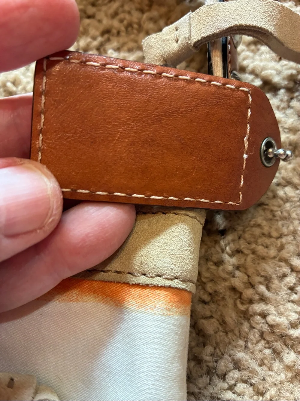 Coach Multicolor Canvas Crossbody bag with Turquoise Lining.